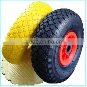 Solid PU Foam Wheel 3.00-4, PU Solid Wheel Barrow Tire 300-4 With Plastic Rim thumbnail-1