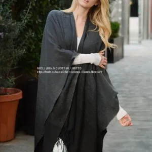 Soft Two Tone Women Winter Scarf Shawl Wrap Pashmina Supplier thumbnail-5