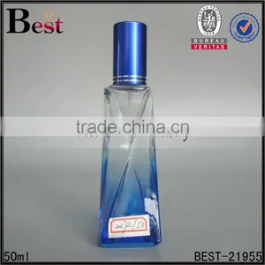 Super High Quality 50ml Perfume Spray Bottle Blue Gradient Color Perfume Spray Bottle With Aluminum Cap thumbnail-1
