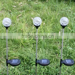 3 Pack Solar Glass Ball Lights Changing Color LED Light Outdoor Garden Light NEW thumbnail-1