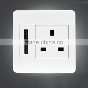 UK Plug Home Wall Sockets With Double USB 2.1A Socket Wall Charge Household Wall Outlet Hotel Dedicated Outlet Socket thumbnail-1