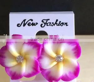Hot Sell Hawaiian Plumeria Flower Stud Earring Designs for Women thumbnail-5