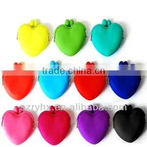 The Peach Heart Loving Candy Silicone Coin Purse Girls Women Loving Rubber Wallet Bag thumbnail-1