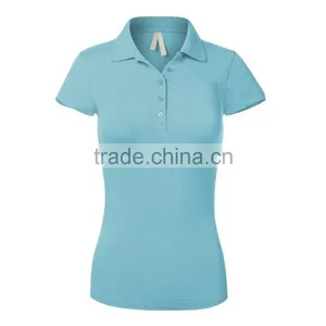 Good Quality Work Wear Design Sport Gym Clothes Heather Grey Gray Women Short Sleeve Cotton Polo Shirt Design With Combination thumbnail-3