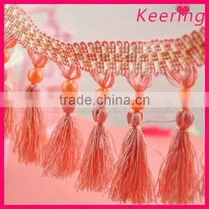 Hot Fashion Pink Beads Tassel Trim WTP-1290 thumbnail-3