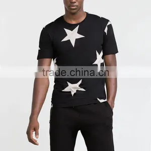 Custom And Wholesale Short Sleeves 100%cotton T Shirt Printing Star Print Round Neck Short Sleeves T-shirts For Men thumbnail-2