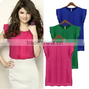 Women's Casual Loose Chiffon Vest Tank T Shirt Blouse Tops thumbnail-2