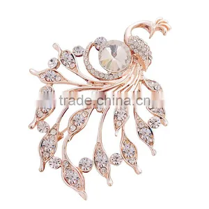 Wholesale Fashion Apparel Accessories Peacock Shape Lady Brooch thumbnail-3