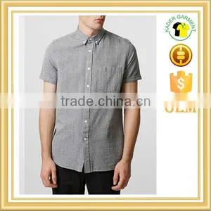 Man Linen Soft Short Sleeve Slim Fit Shirts thumbnail-1