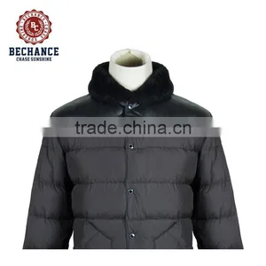 2017 Men's Down Jacket With Lamb Fur Collar Leather Yoke thumbnail-5