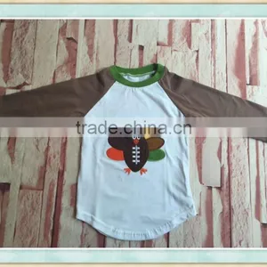 Kids Long Sleeve Clothes Turkey Pattern Embroidery Designs Custom T-shirt Baby Clothing thumbnail-1