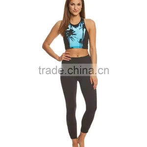 2017 Ladies Custom Design Sublimation Printed Private Label Crop Top Cutout Yoga Sports Bra Wholesale thumbnail-4