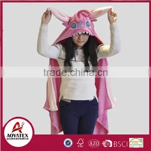 Embroidered Hooded Kids Knitting Pattern for Baby Blanket thumbnail-1