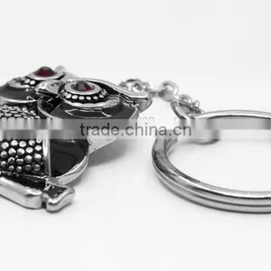 Unique Stainless Steel Animal Night Owl Charm Pendant Key Chain Key Holder Key Ring thumbnail-3