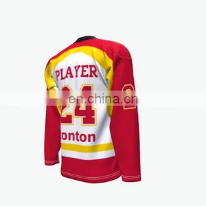 100% Polyester Reversible Custom Ice Hockey Uniform thumbnail-4