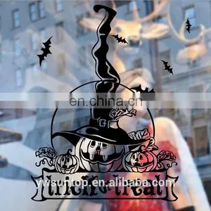 Halloween Theme Pumpkin With Hat Window/Wall Sticker Halloween Decoration Home Decoration thumbnail-3