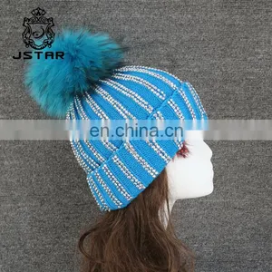 Best Choose Beanie Cap Acrylic Pompom Beret Fur Pompoms Hat thumbnail-3
