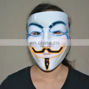 2016 New Design Cosplay Male V Vendetta Flash El Wire Led Glowing Mask thumbnail-5