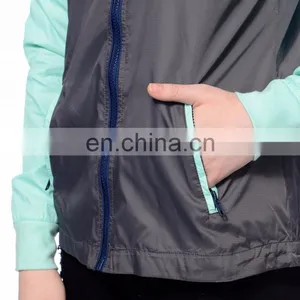 Coats and Jackets Woman Wholesale Custom Windbreaker Nylon Bomber Jackets thumbnail-5