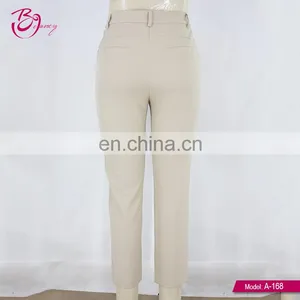 Low Price Casual Style Beige Color Women'S Spandex Long Pants thumbnail-2