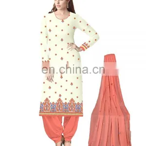 Daily Wear Punjabi Patiala Style Salwar Kameez Salwar Suits Designs 2018 (Semi-Stitched) thumbnail-1
