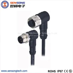 M12 Circular Sensor Connector PUR Molded Cable Female Male thumbnail-1