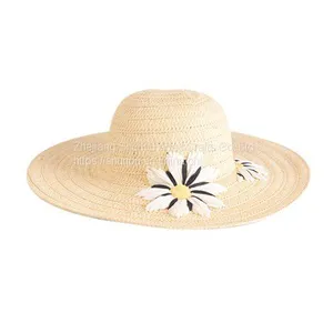 Embroidered Paper Braid Floppy Hat thumbnail-1