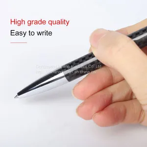 Custom Logo Business Carbon Fiber Neutral Pen Rotating Type Gel Pen thumbnail-3