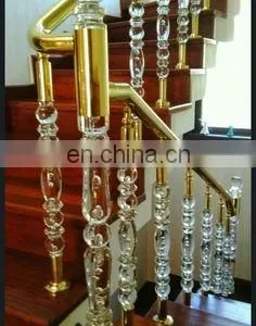 Stair Railing Stainless Steel Acrylic Handrail Post Titanium Satin or Mirror thumbnail-4