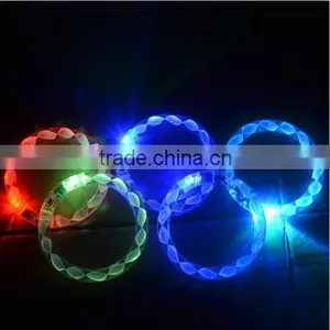 LED Helix Flashing Light Up Glow Fashion Rave Party Bracelet Bangle Wristband thumbnail-1