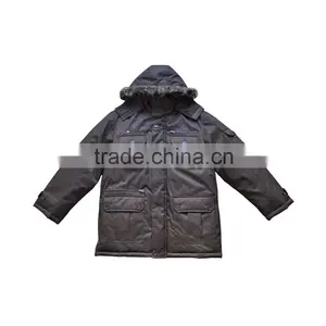 Winter Men Coat With Fake Fur Hood thumbnail-1