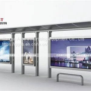 Township Heating Seat Bus Station Stainless Steel Bus Shelter Platform Billboard Direct Supply Manufacturer thumbnail-1
