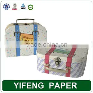 Custom Rigid Paper Cardboard Suitcase Box With Handle thumbnail-2