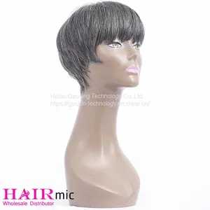 Short Gray Human Hair Wig With Wholesale Price thumbnail-4