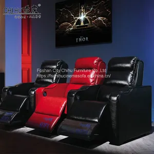Luxury Vip Leather Electric Motor Cinema Room Theater Seating Reclining Sofa thumbnail-3