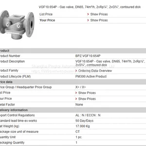 SIEMENS VGF10.654P Air Valve Actuator thumbnail-1