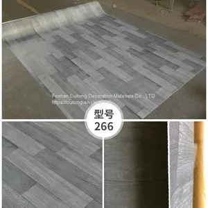 Gray Wood Grain Floor Leather Factory Dormitory Site Activity Board House Office Container Rental House PVC Floor Leather thumbnail-1
