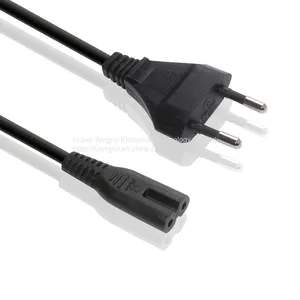 2 Flat Pin Plug VDE Power Plug Cord Euro Standard Plug ac Power Cord 2 Prong thumbnail-1