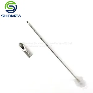 Shomea Customized Length 25G Electrolytic Polishing Stainless Steel Echo Needle With Plastic Huber Base thumbnail-1