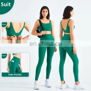 Custom Rib Adjustable Buckle Sports Bras Backless Gym High Impact Yoga Top thumbnail-3