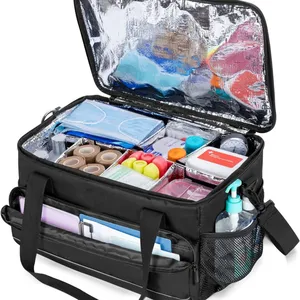 Big Insulated Medical Bag With Adjustable Dividers, Easy Clean Trauma Bag, Medicine Supplies Storage Bag thumbnail-1