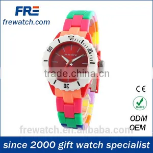 Hot Selling Eco-friendly Plastic Watch With Japan Movement Fashion Plastic Mixed Color Watch thumbnail-1