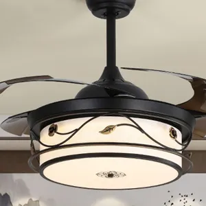 New Chinese Style Invisible Fan Light, Chinese Style 36W Variable Frequency Living Room Ceiling Fan Light, （Wechat:13510231336） thumbnail-1