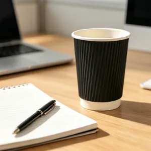 Eco-Friendly Waterproof Corrugated Paper Cup for Coffee & Tea Shops thumbnail-2