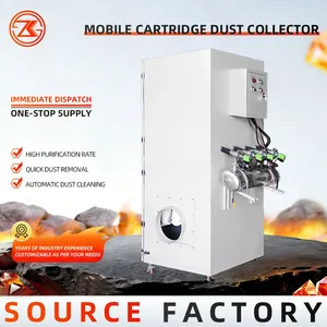 OEM tragbares Pulsluft-Reinigungs-Kartuschenstaubfilter mit mobiler Rollenkonstruktion für die Entstaubung bei Schweißen und Schleifen von Metall. CE-zertifiziert thumbnail-4