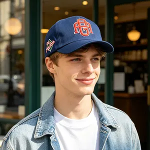 Two Tone Curved Brim 5 Panel Baseball Cap Cotton Adjustable Outdoor Daily Sports Caps Custom Embroidery thumbnail-2