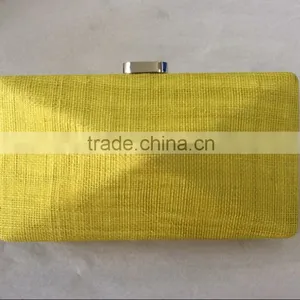 Fashion Bright Color Satin Linen Clutches Purse Fabric Party Bags thumbnail-3