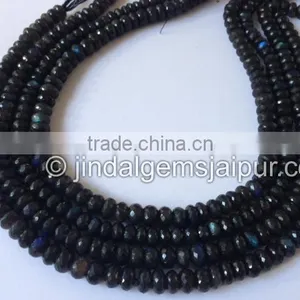 Wholesale Black Labradorite Far Faceted Roundelle Beads thumbnail-1