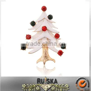 White Color Christmas Tree Brooch thumbnail-1