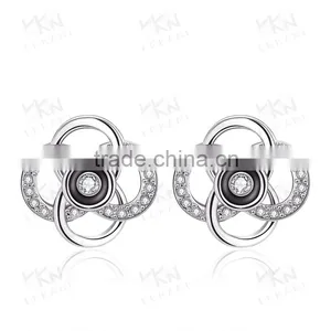 Rose Gold Plated Crystal Stone Jewelry Stud Earring thumbnail-5